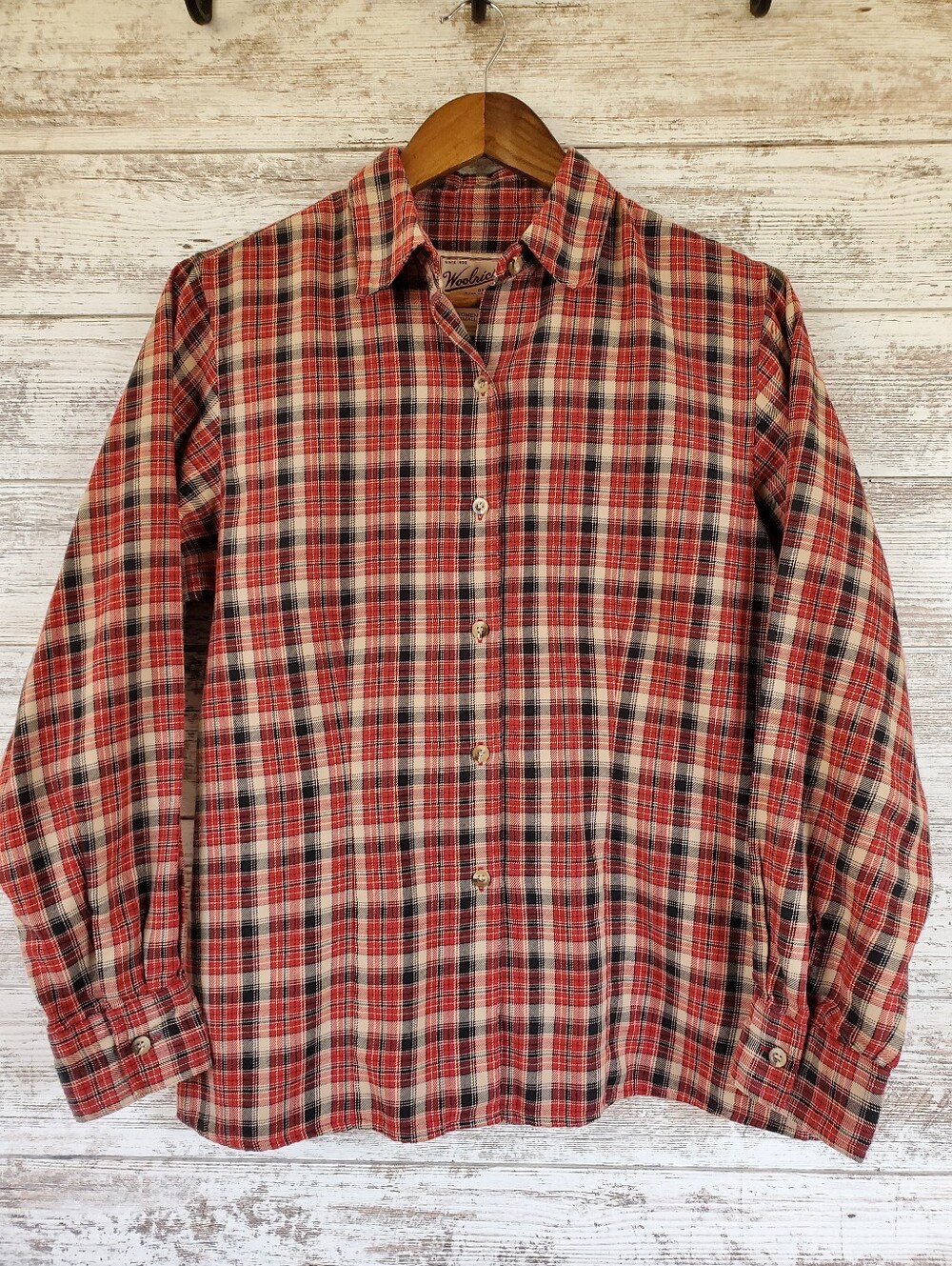 Woolrich VTG Y2K Pocketless Plaid Button Down Flannel Shirt - Picture 1 of 8